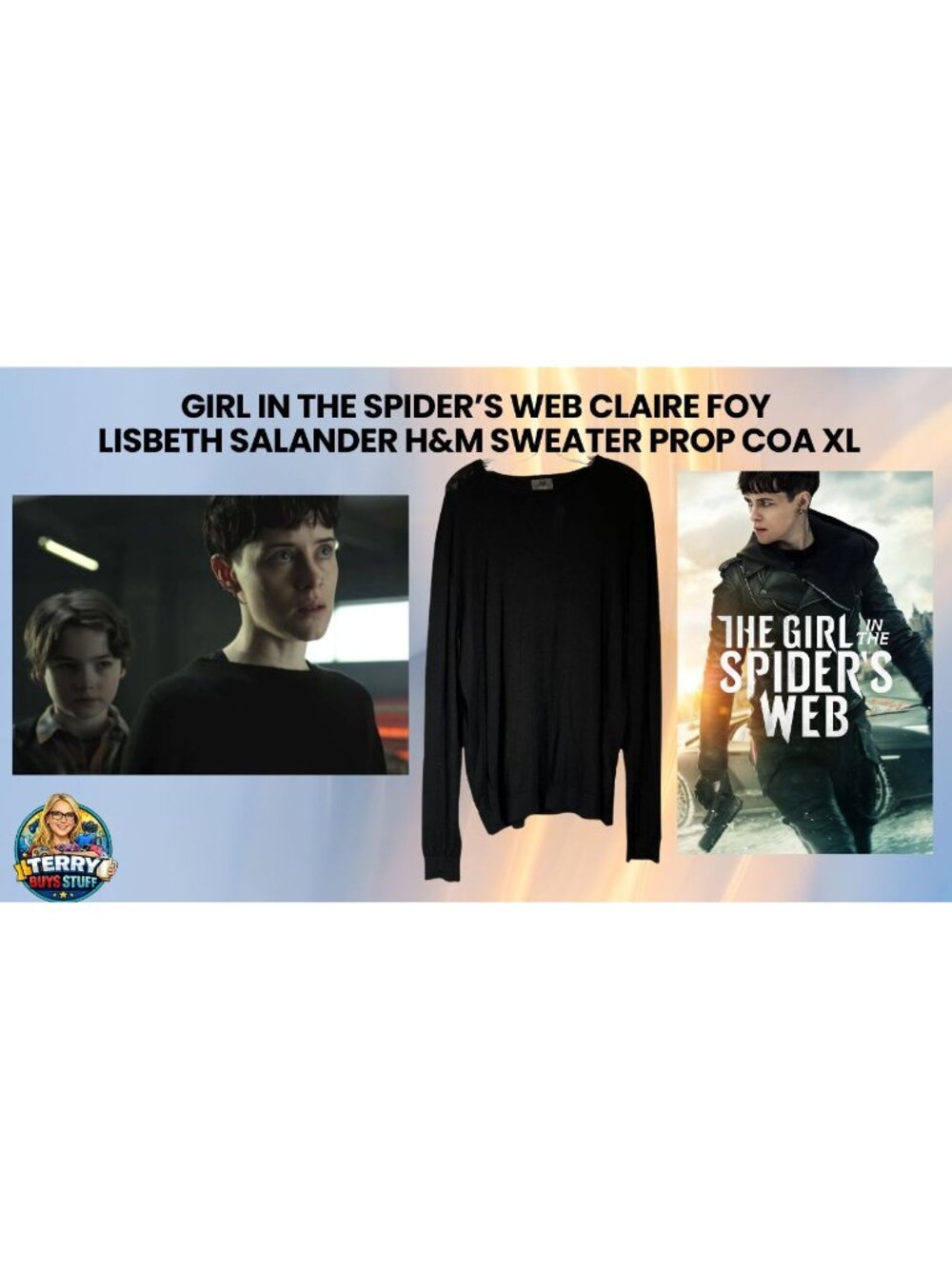 Girl in the Spider’s Web Claire Foy Lisbeth Salander H&M Sweater Prop COA XL